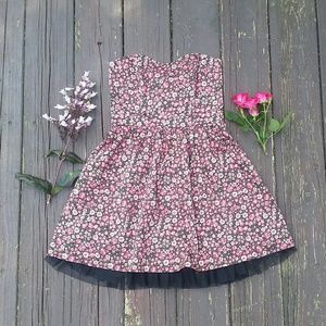Strapless Floral Dress EUC
